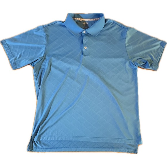 Adidas Climacool Golf‎ Polo Shirt Men's Blue Diamond Short Sleeve Activewear L - Picture 1 of 3